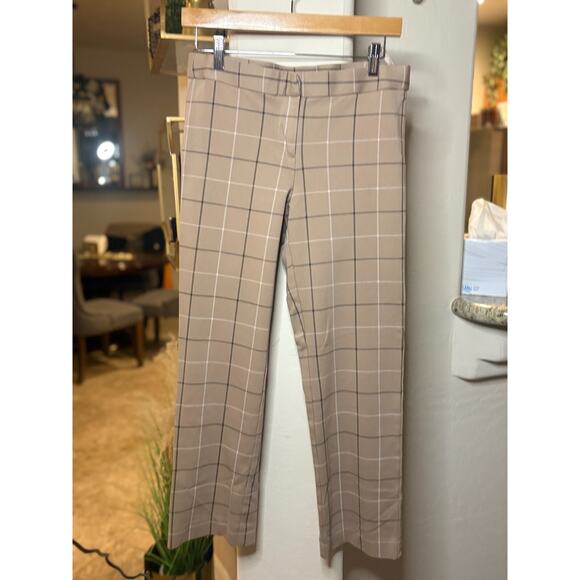Amanda + Chelsea Brown Ponte Straight Leg Pants Size 8 Fits Small - Picture 2 of 6